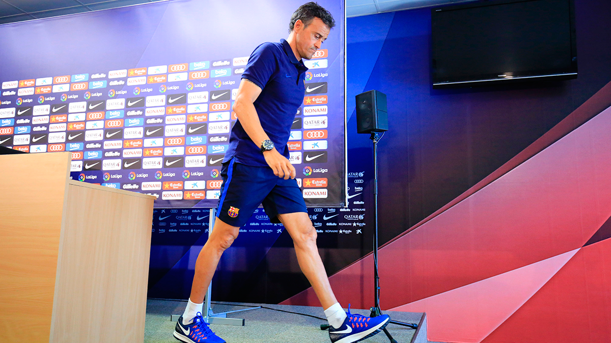 Luis Enrique, after finish a press conference in this 2016-2017