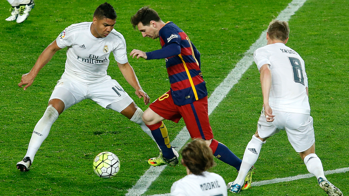 Leo Messi, during a Classical of the past season against the Real Madrid