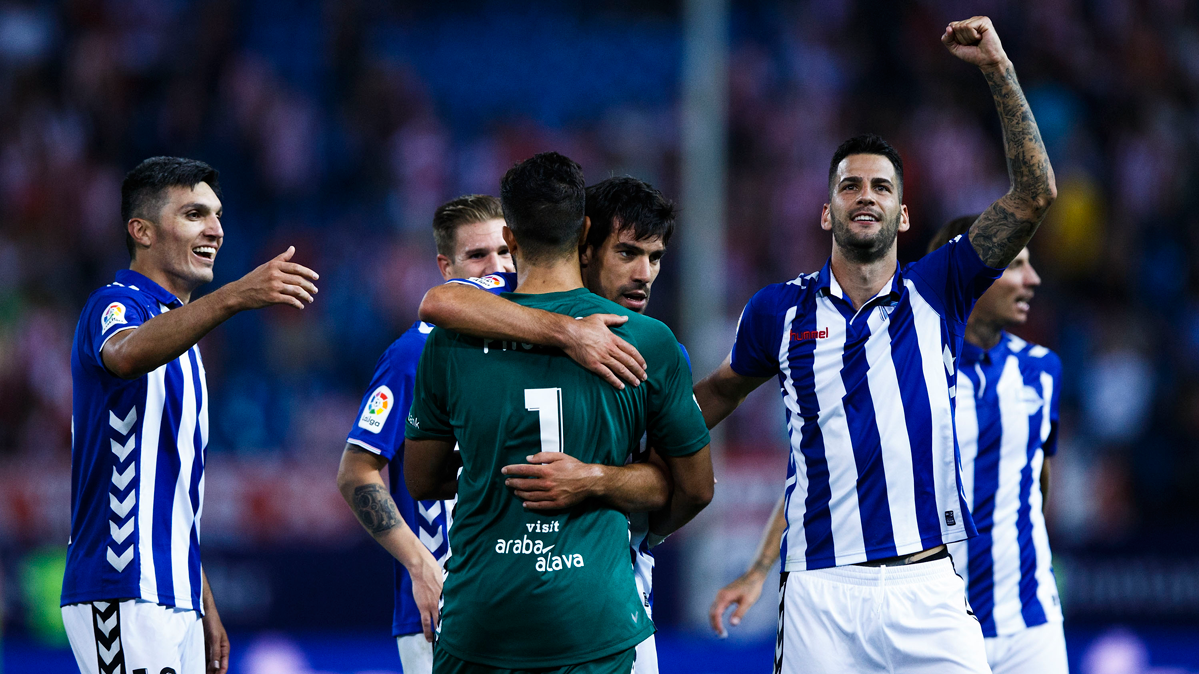 The Alavés, celebrating the tie harvested against the Athletic