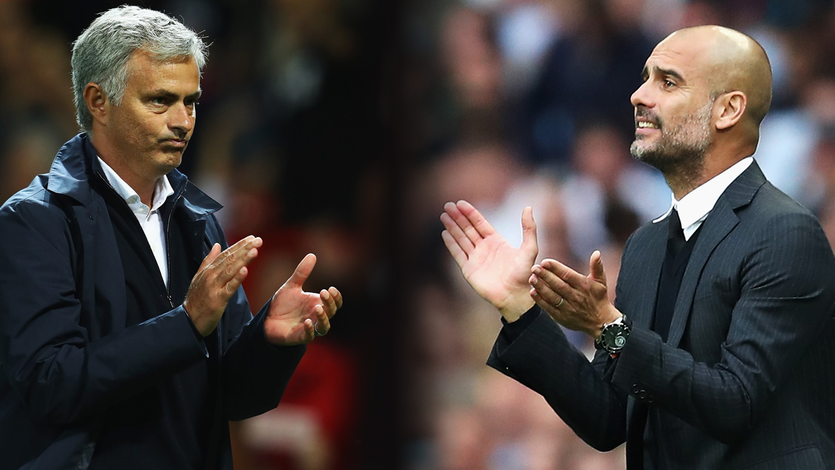 José Mourinho and Pep Guardiola, in a photographic setting