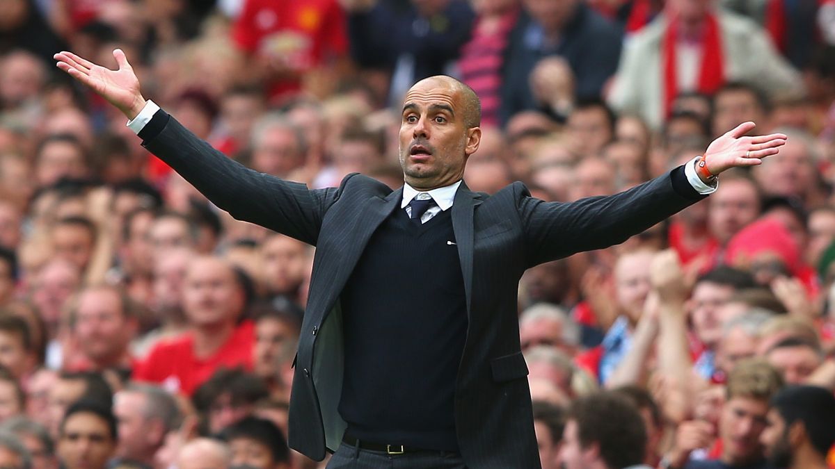 Pep Guardiola, complaining of an action against the Manchester United