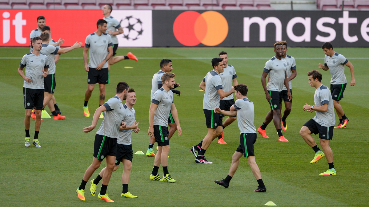 The Celtic of Glasgow, training this Monday in the Camp Nou