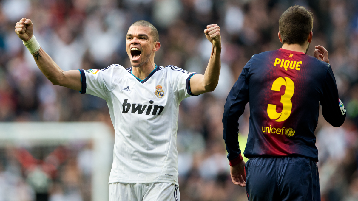 Pepe, celebrando un gol del Real Madrid al Barça en una imagen de archivo