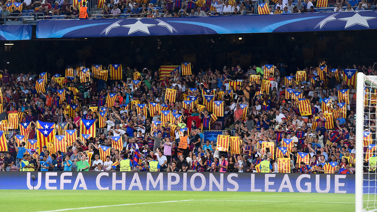 Esteladas Showed during the prolegómenos of the Barça-Celtic