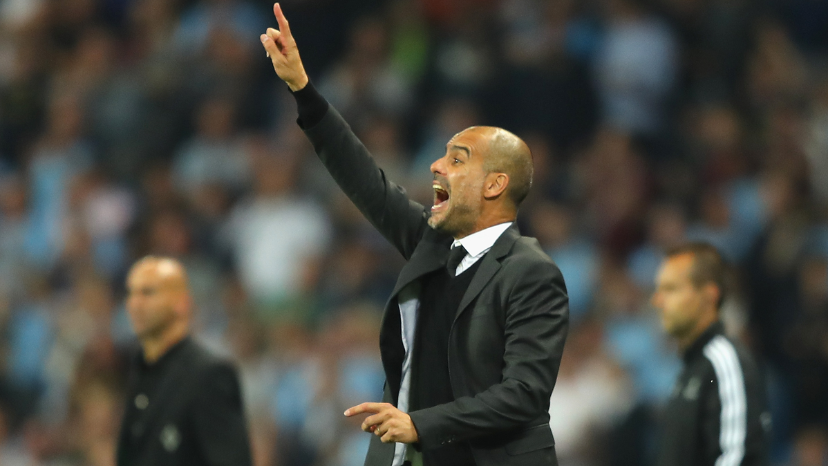 Pep Guardiola, during the last party of Champions of the Manchester City