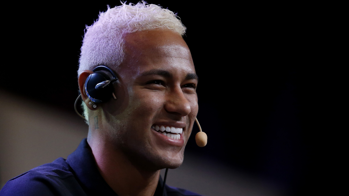 Neymar Jr, during the last commercial act of the mark Gillette
