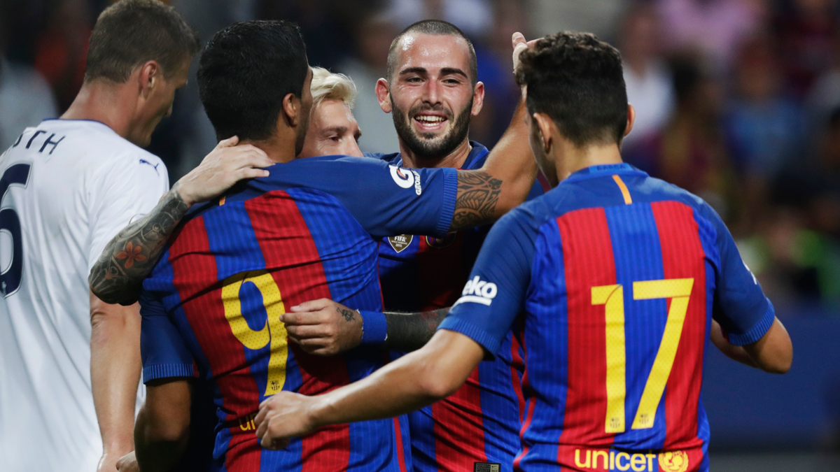 Aleix Vidal, during a party of pre-season with the FC Barcelona