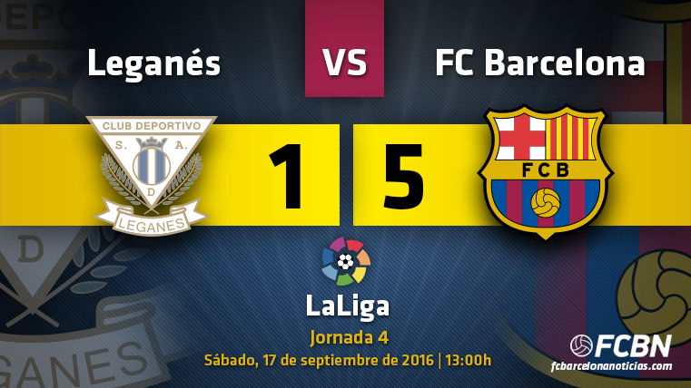 El FC Barcelona venció al CD Leganés en el partido correspondiente a la cuarta jornada de LaLiga 2016-2017