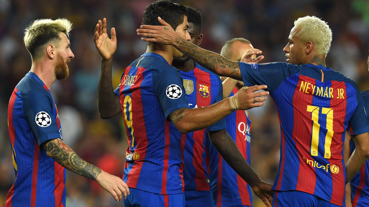 El FC Barcelona, celebrando un gol de Luis Suárez en una imagen de archivo