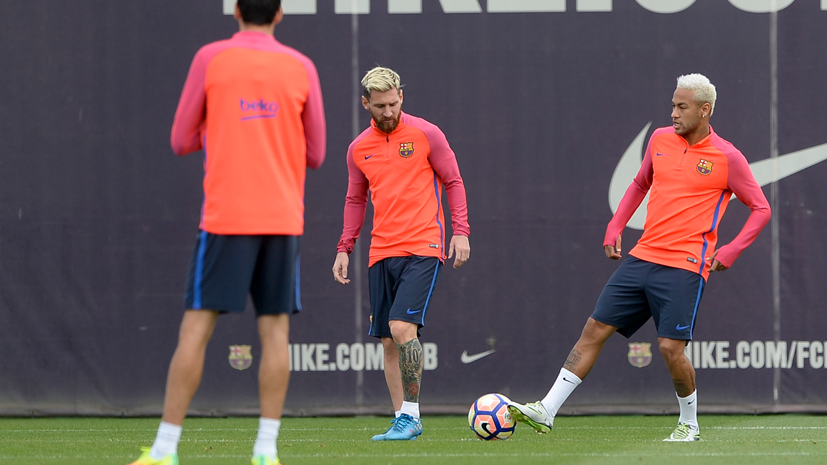 Leo Messi, training in the Ciutat Esportiva in an image of archive