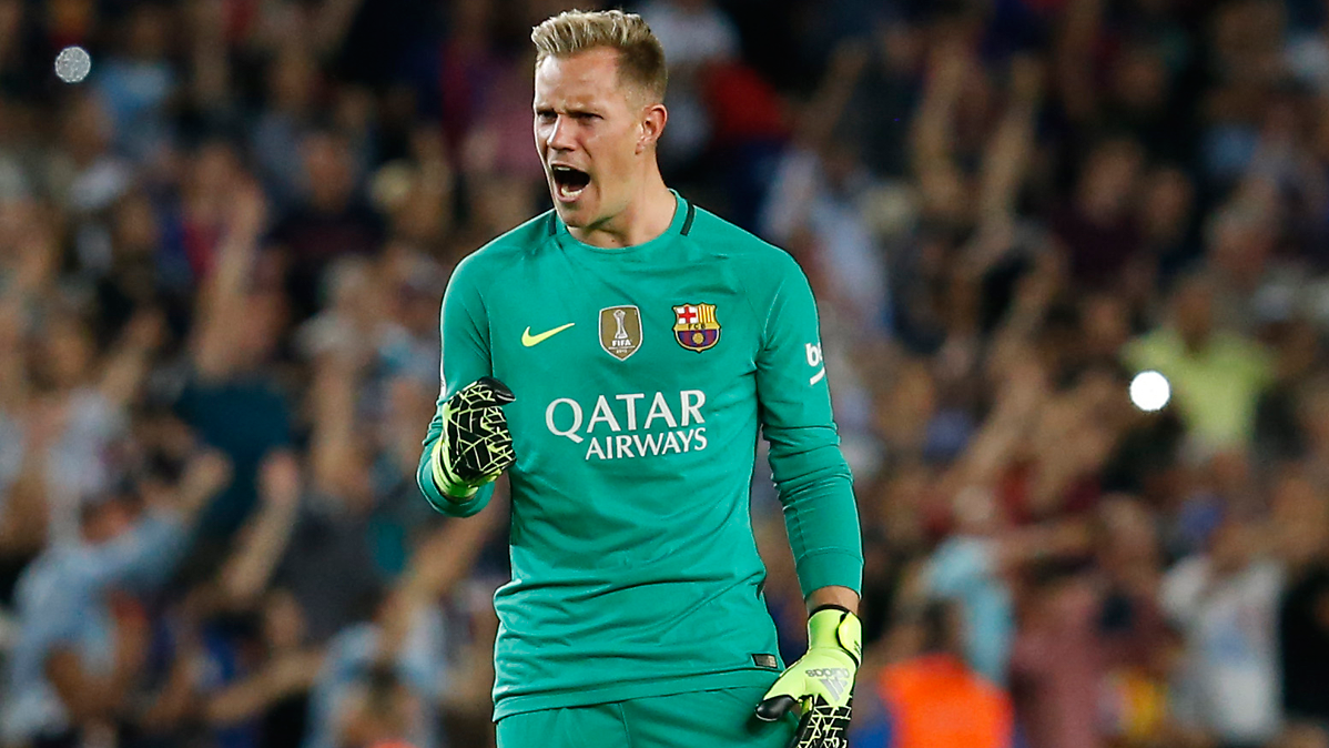 Marc-André Ter Stegen, in a party with the FC Barcelona