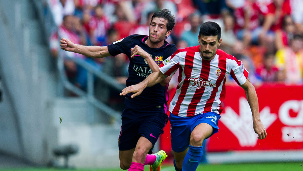 Sergi Roberto, during the party against the Sporting of Gijón