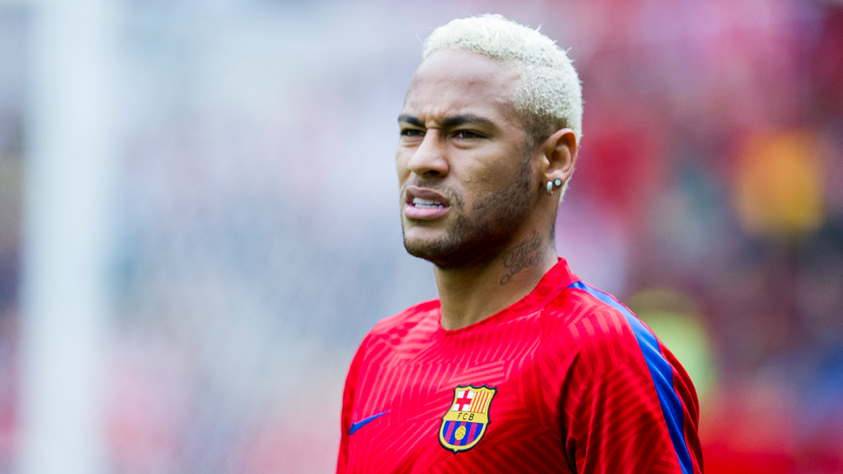 Neymar Jr, antes de un partido con el FC Barcelona