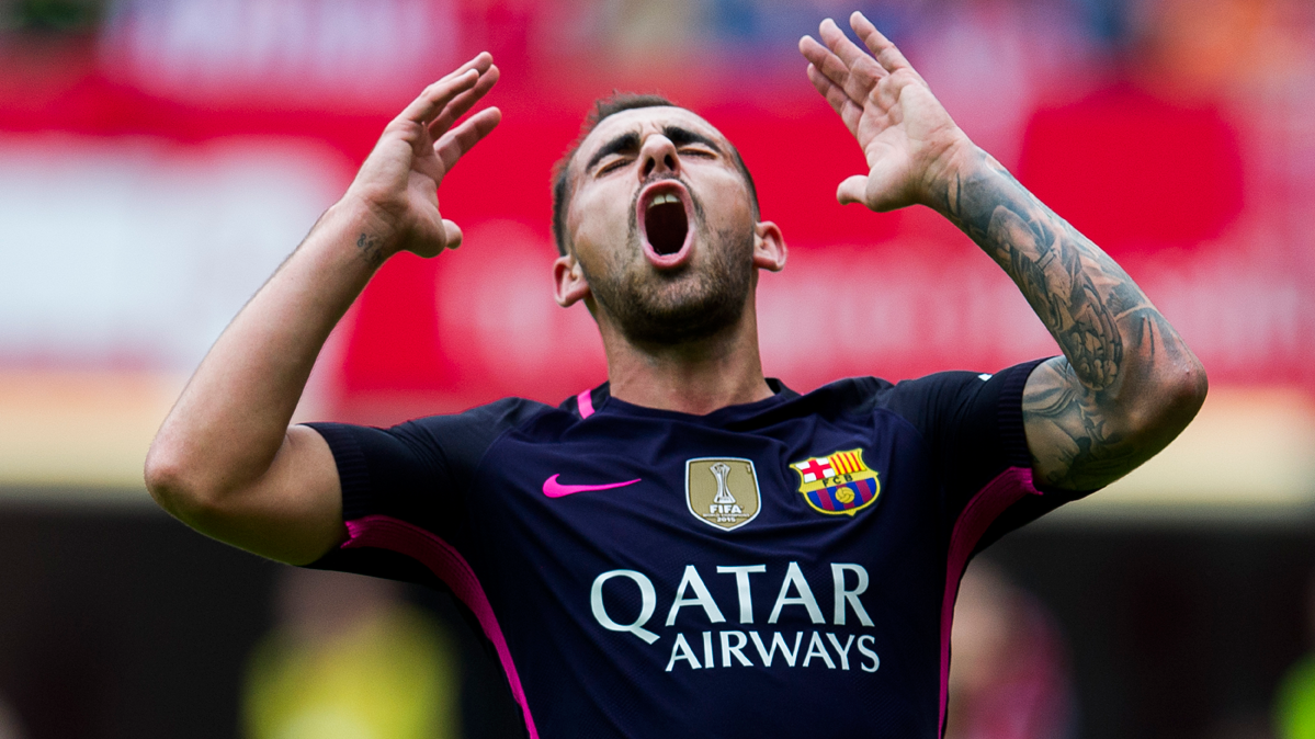 Paco Alcácer, regretting after an occasion failed with the Barça