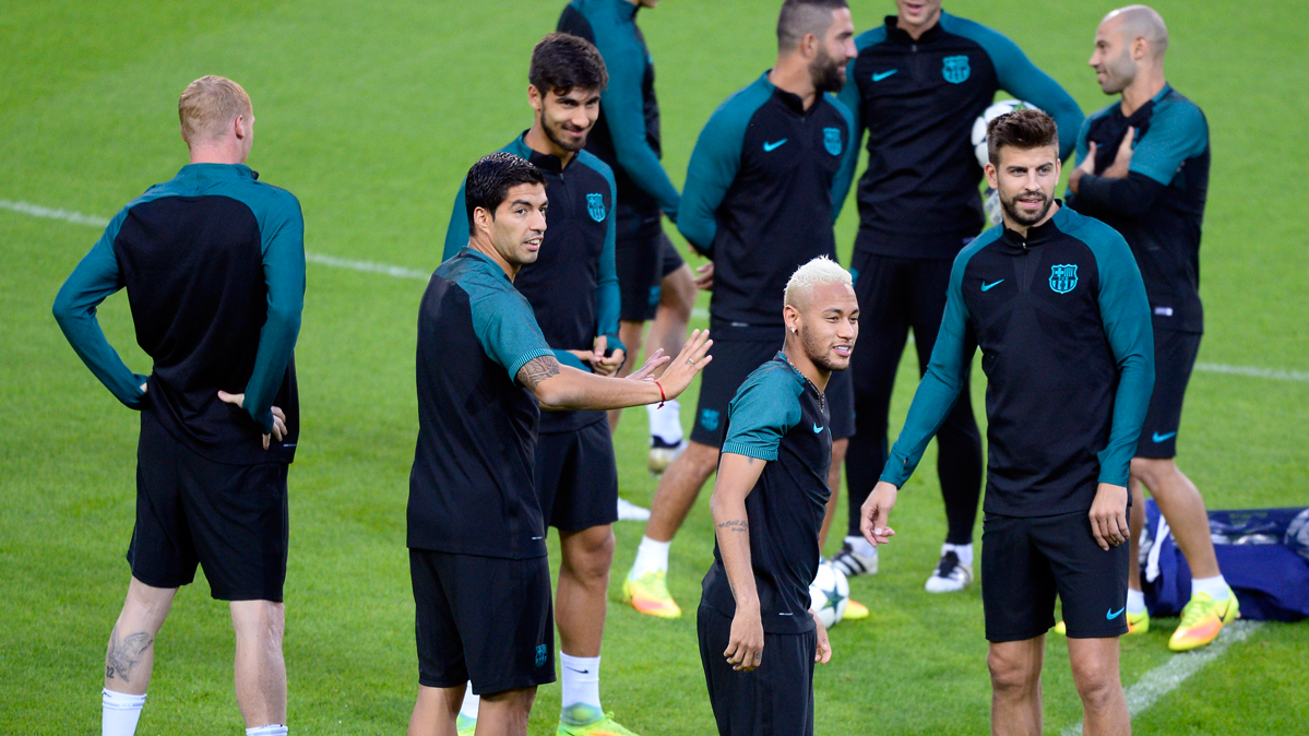 The FC Barcelona, training in the Borussia Park the Tuesday