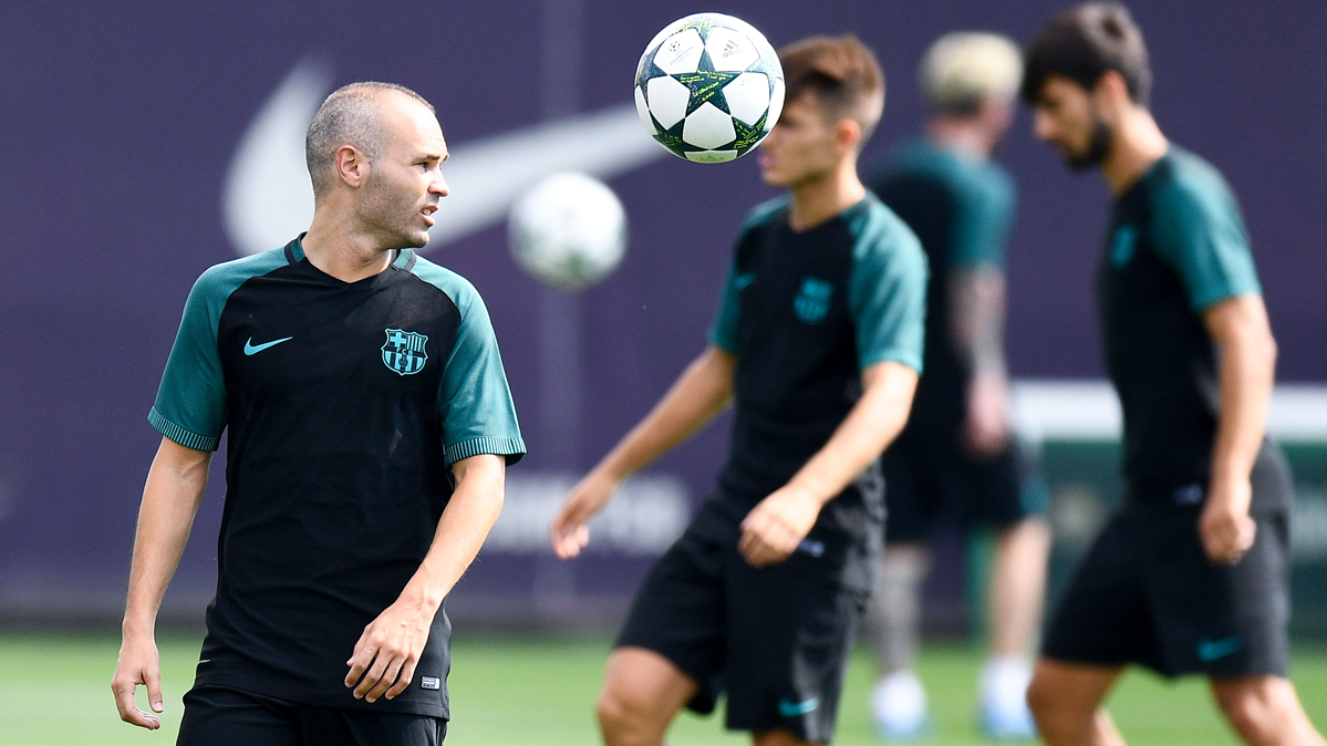 Andrés Iniesta, training this season with the Barça