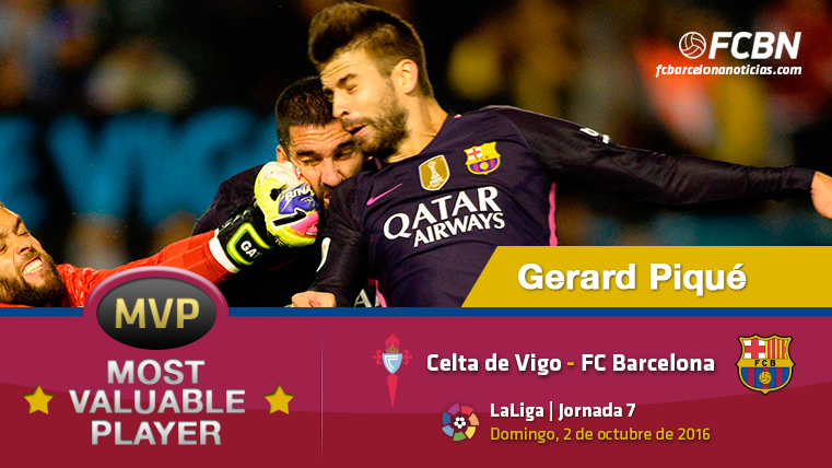 Gerard Hammered, the MVP of the FC Barcelona in front of the Celtic of Vigo