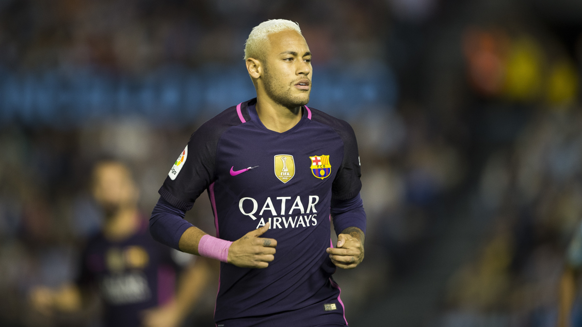 Neymar Jr, durante el partido jugado con el FC Barcelona en Vigo