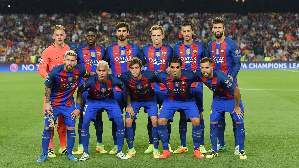 The FC Barcelona, before the party of Champions against the Celtic