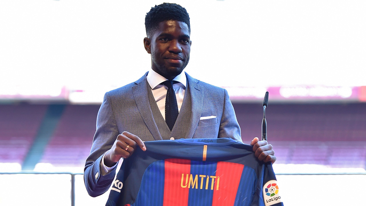 Samuel Umtiti, presented with the FC Barcelona in July