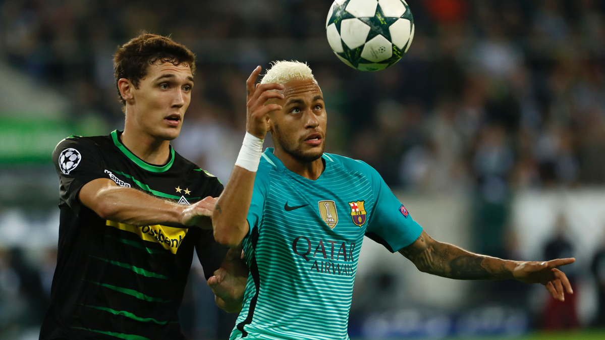 Andreas Christensen, durante el Borussia M'Gladbach-FC Barcelona