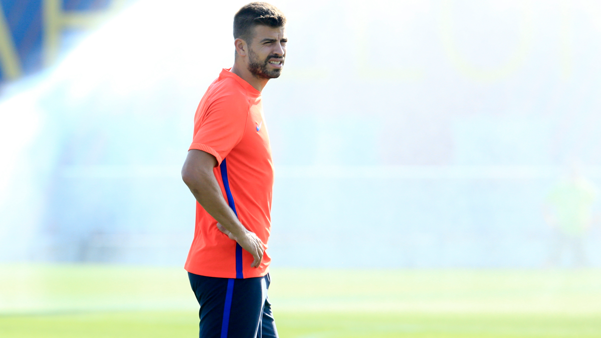Gerard Hammered, during a session of training with the Barça