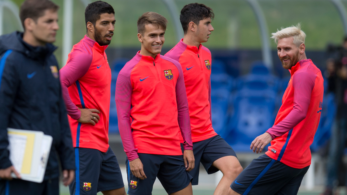 The FC Barcelona, training in an image of archive