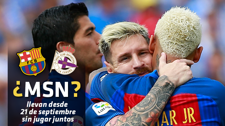 La MSN formada por Messi, Suárez y Neymar puede volver a la titularidad frente al Deportivo de la Coruña