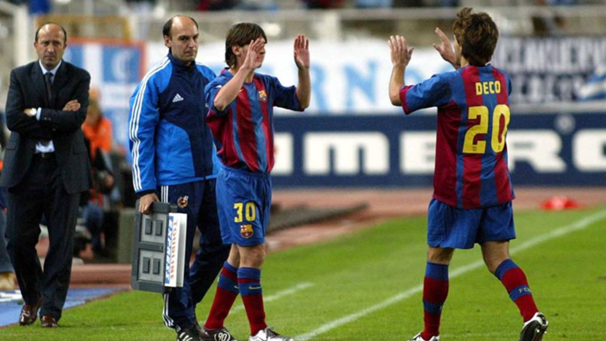 Leo Messi, ingresando on the terrain of game by Deco