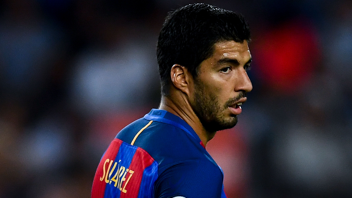 Luis Suárez, during a party of the FC Barcelona in the Camp Nou