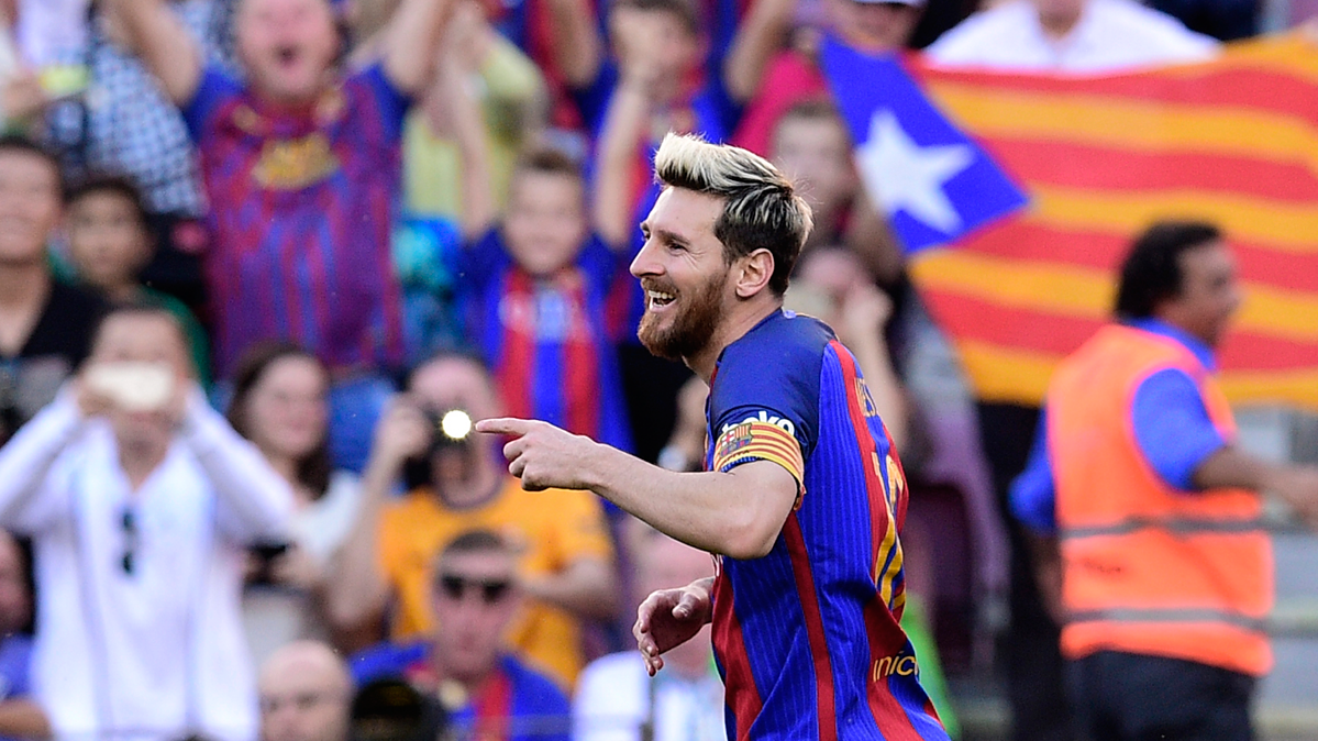 Leo Messi, tras marcar el gol endosado al Deportivo de La Coruña