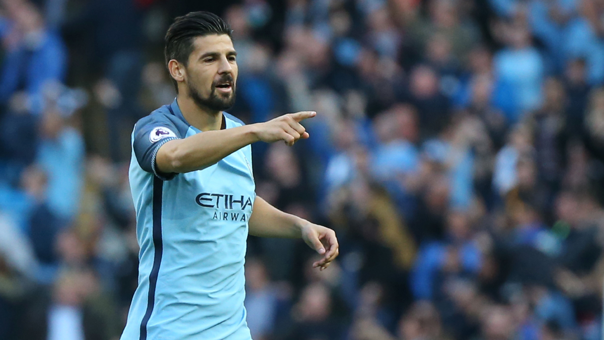 Nolito, after marking a goal with the Manchester City