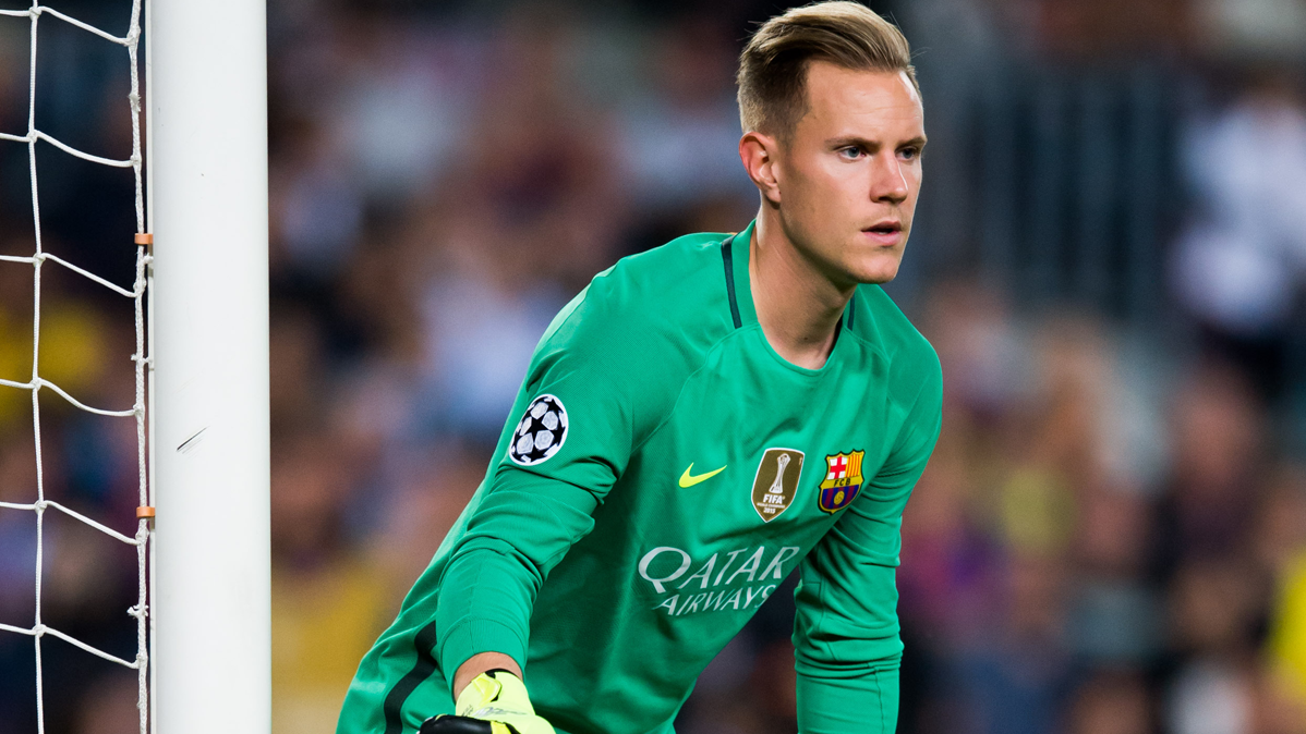 Ter Stegen, during the party against the Manchester City