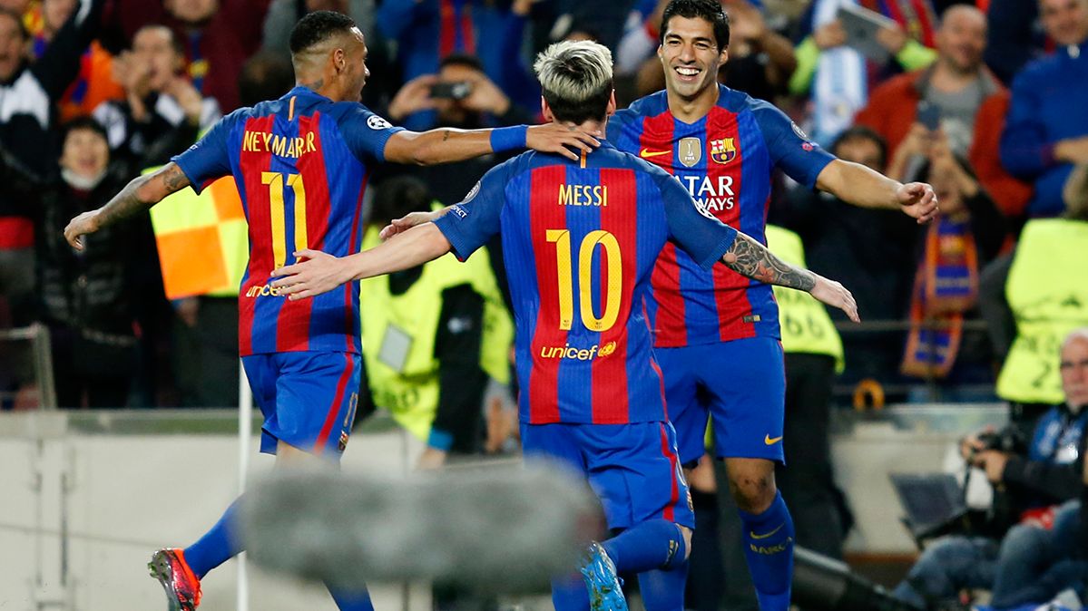 The MSN celebrates one of the goals to the City