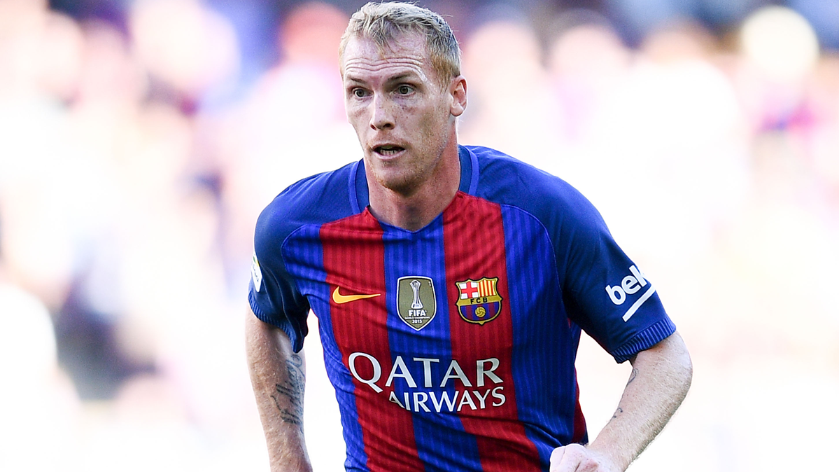 Jeremy Mathieu, durante un partido del FC Barcelona Jeremy Mathieu, durante un partido del FC Barcelona