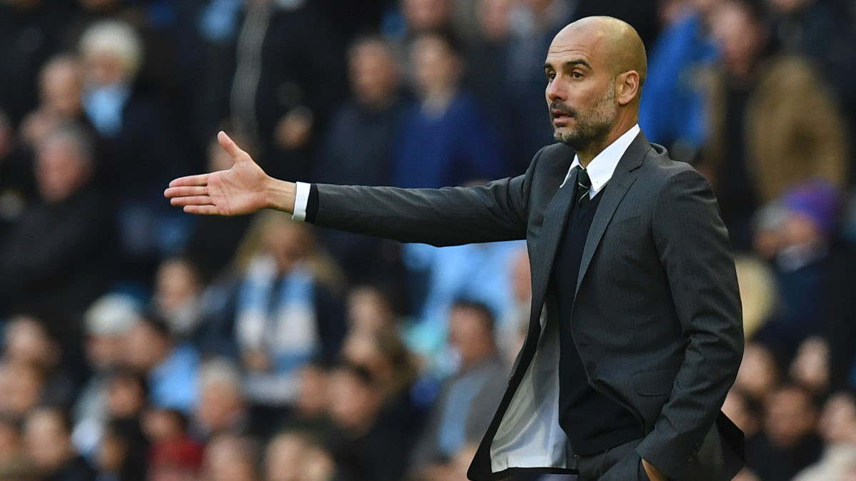 Pep Guardiola, durante un partido con el Manchester City esta temporada