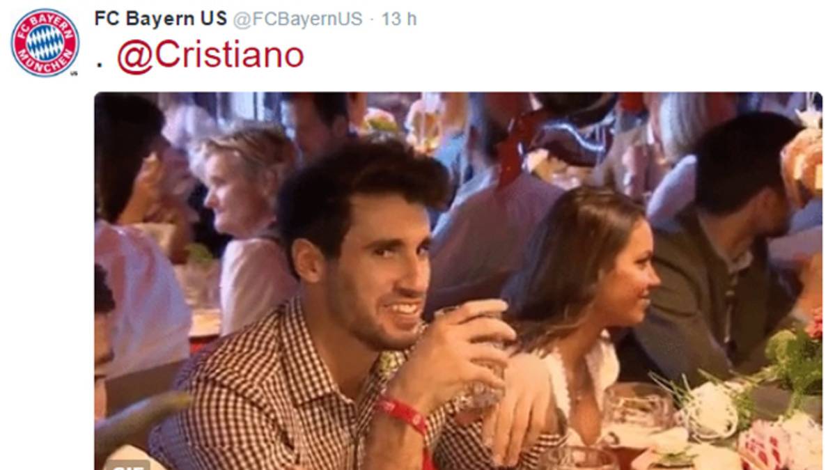 Javi Martínez, laughing in a video published by the Bayern Munich