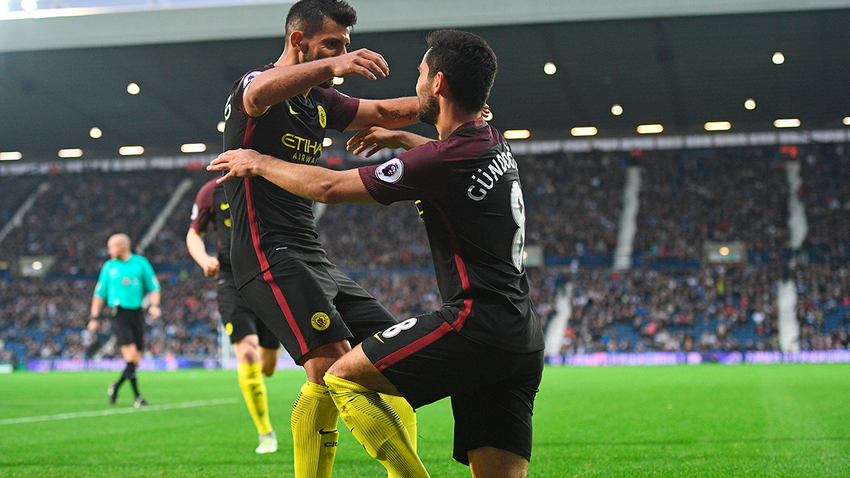Sergio Agüero and Gündogan, the men of the West Bromwich Albion-Manchester City