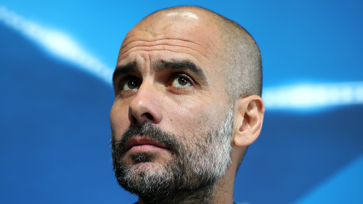 Pep Guardiola, during the press conference with the Manchester City