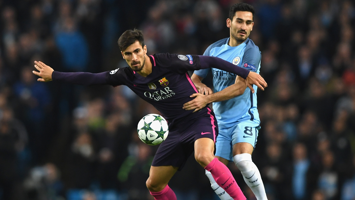 André Gomes, during the party against the Manchester City