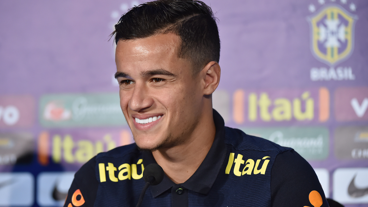 Philippe Coutinho, during a press conference with Brazil