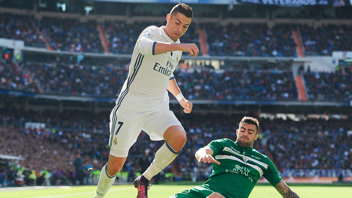 Cristiano Ronaldo en una jugada frente al CD Leganés
