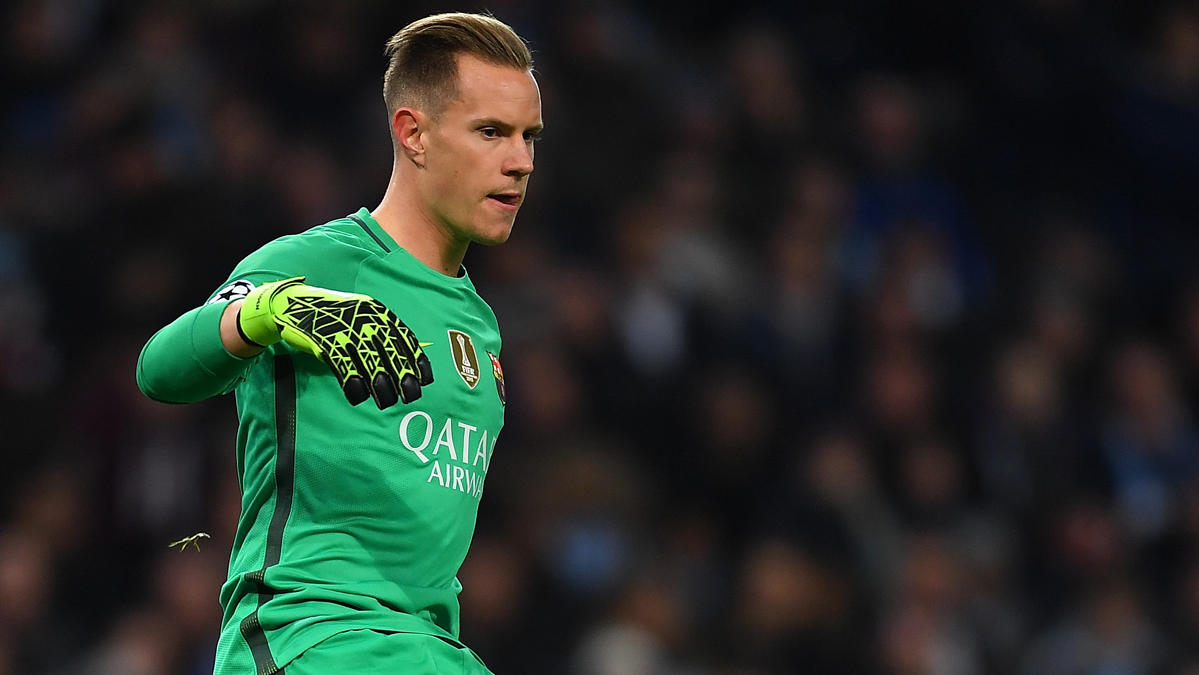Marc-André Ter Stegen, during a party with the FC Barcelona