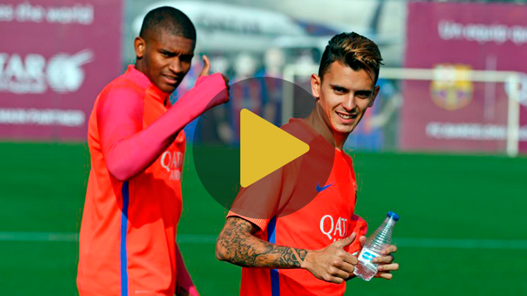 The players of the filial of the Barça joined  to the first team in the training