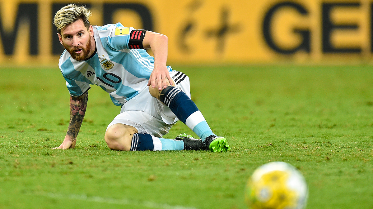 Leo Messi durante el Brasil-Argentina