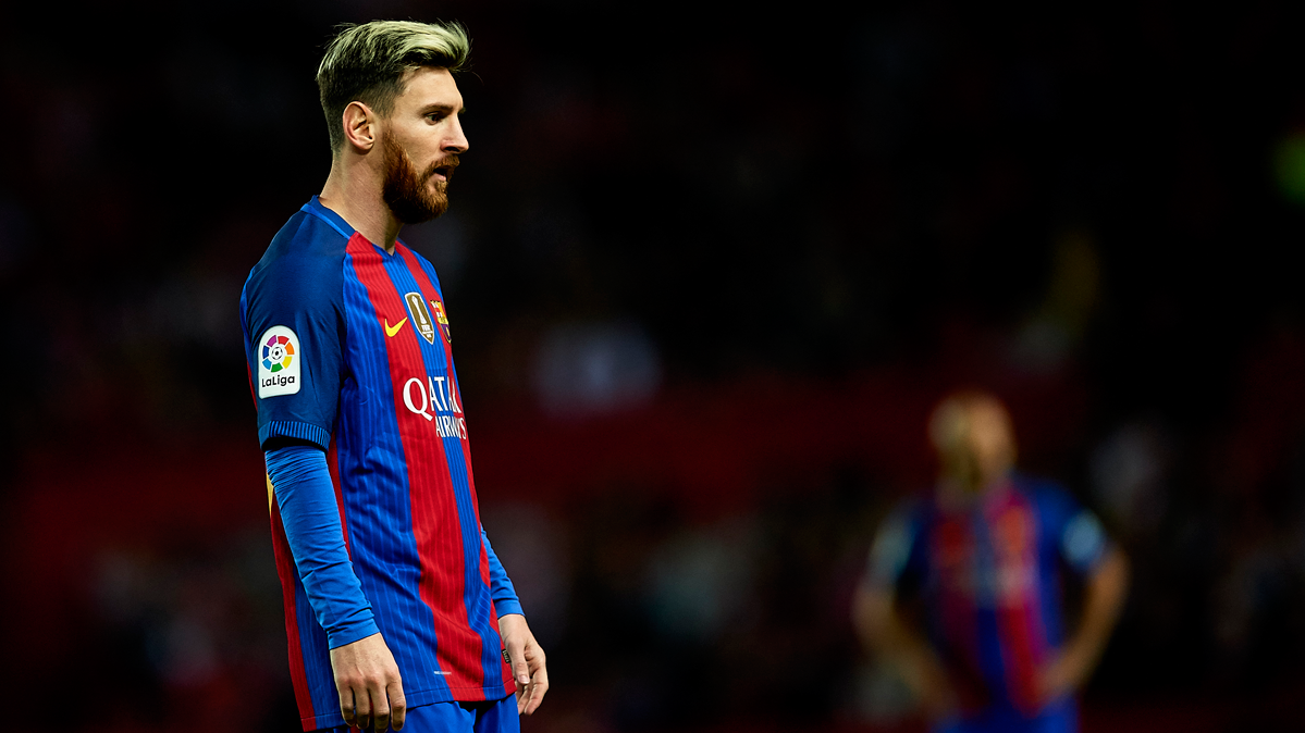 Leo Messi, durante un partido con el FC Barcelona esta temporada