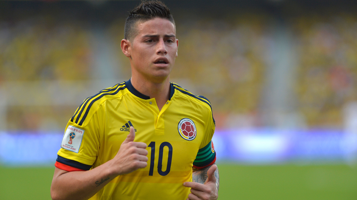 James Rodríguez, durante un partido con la selección de Colombia