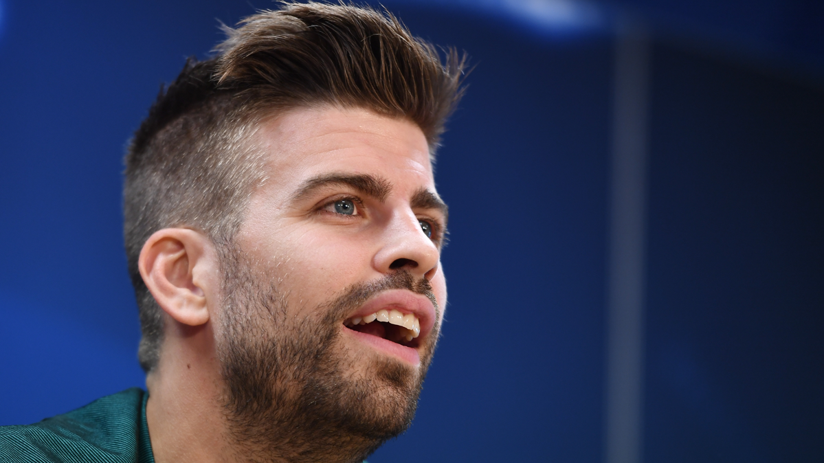 Gerard Hammered, during a press conference with the FC Barcelona