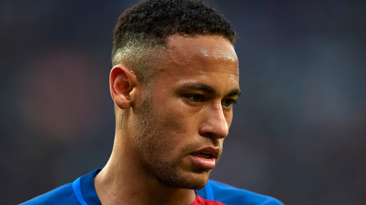 Neymar Jr, during the party against the Málaga in the Camp Nou