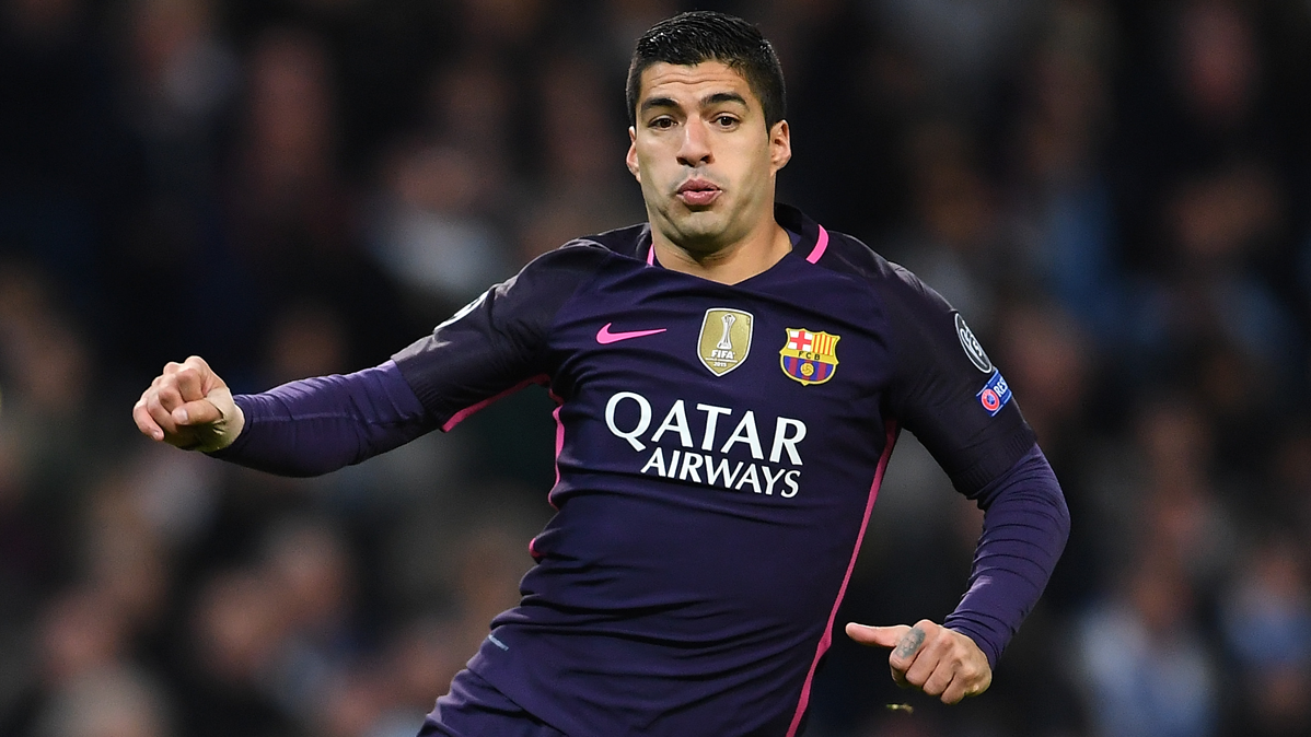 Luis Suárez, during the party against the City in the Etihad